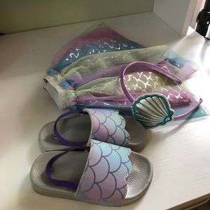 Toddler Mermaid Skirt, shoes & headband